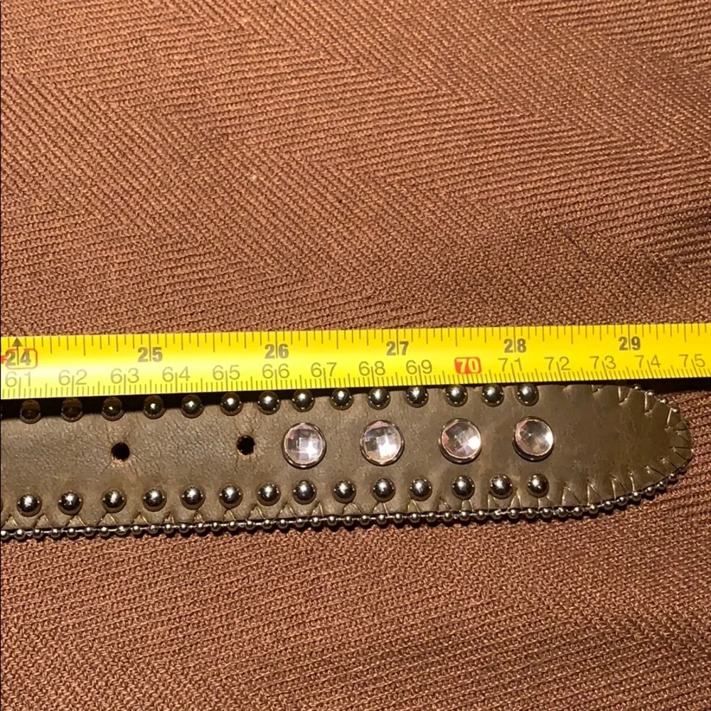 Nakona studded bedazzled statement belt w/buckle